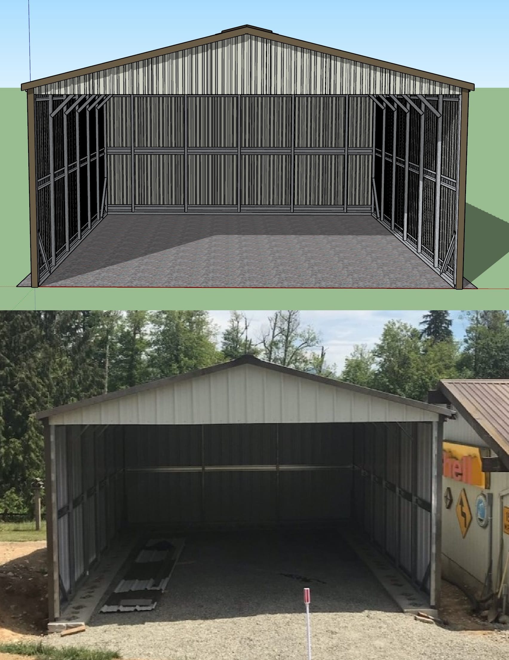 # 2148 Doug Mosen & Carol Greesan 22x26x10 V VEndWall VSideWalls Comparison SketchUp Front