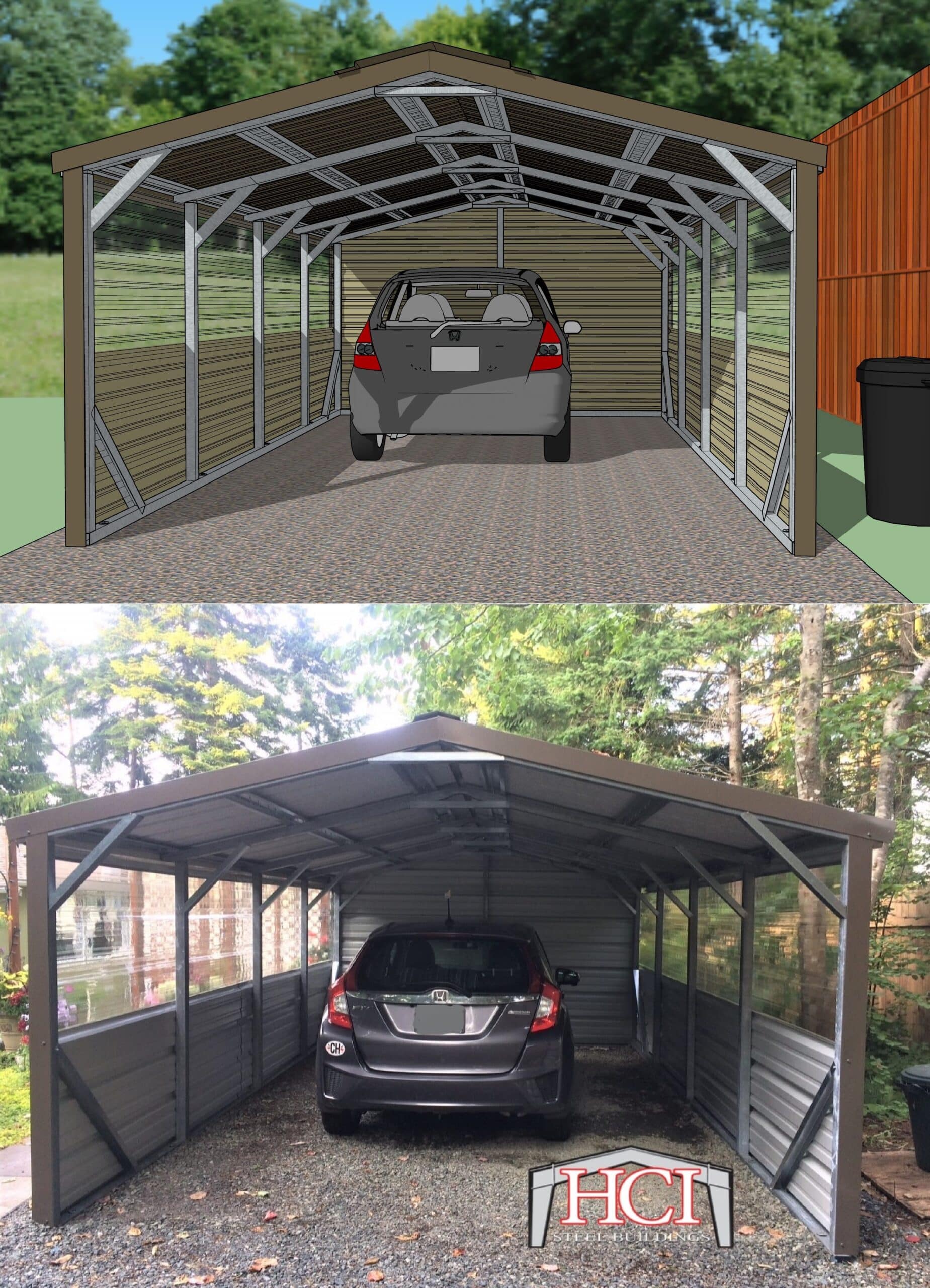 # 2166 7 Pacific Rim 12x20x6 AFV 2SideWalls 1EndWall Comparison Photo