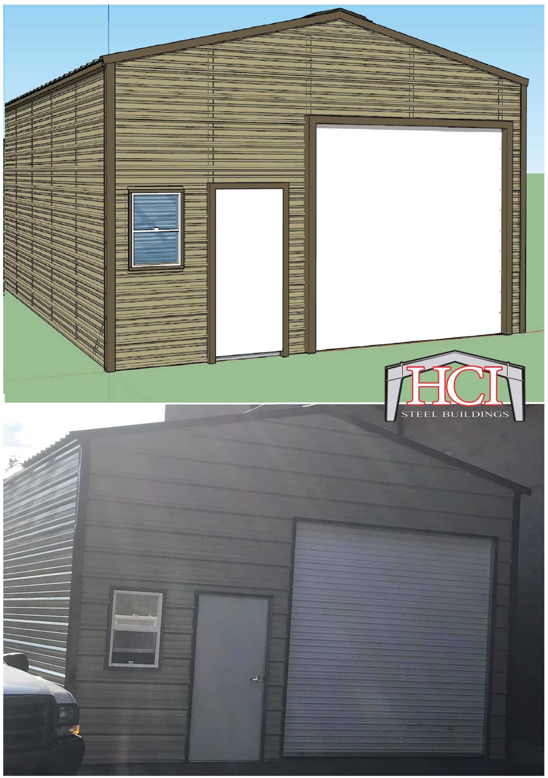 # 2177 20x30x12 AFV Fully Enclosed Comparison Photo